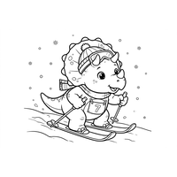 Mały Triceratops na Nartach
