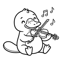 Ornitorrinco Musical Tocando el Violín