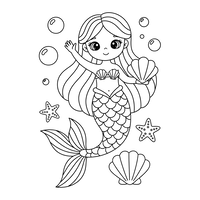 Putri Duyung Lucu dan Teman Laut