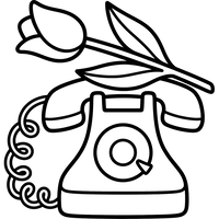 Telefone Vintage com Tulipa