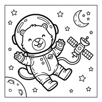 Astronaut Bear in Outer Space