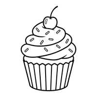 Cupcake Lezat dengan Ceri dan Taburan