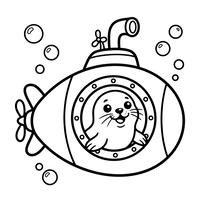 Süße Robbe im U-Boot