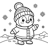 Penguin Musim Dingin Lucu dengan Baju Nyaman