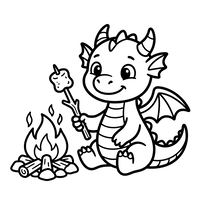 Baby Dragon Roasting Marshmallows