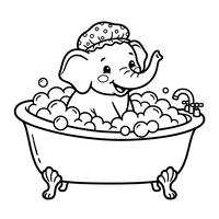 Babyolifant Bubbelbad