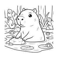 Kapibara Lucu di Kolam