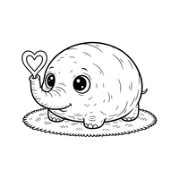 Schattige Babyolifant met een Hart