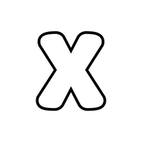 Capital Letter X with Thick Rounded Border