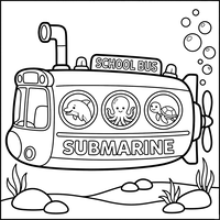 Sous-marin Bus Scolaire avec Animaux Marins