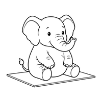 Bebê Elefante Feliz Sentado