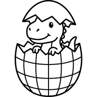 Blije Babydinosaurus Komt uit een Ei