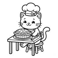 Gatinho Chef com Torta Deliciosa