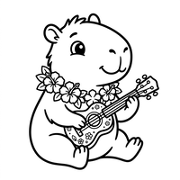 Muzyczna Kapibara z Kwiatowym Naszyjnikiem