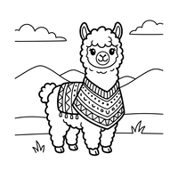 Schattige Lama in het Andesgebergte