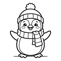 Mignon Pingouin d'Hiver