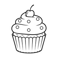 Sød Cupcake med Kirsebær og Krymmel