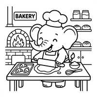 Gajah Pembuat Roti di Toko Roti