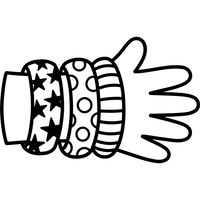 Hand mit Gemusterten Armbändern