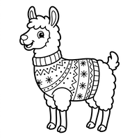 Llama Lucu dengan Sweter Musim Dingin