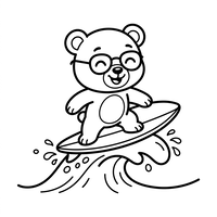 Ours surfeur avec lunettes