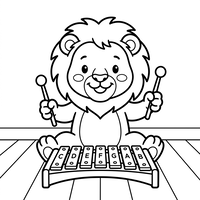 Musical Lion with Xylophone