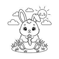 Kelinci Lucu dengan Wortel di Hari yang Cerah