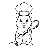 Chef Mouse with Cooking Spoon