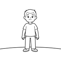 Anak Laki-Laki Muda Tersenyum Berdiri