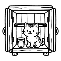 Anak Kucing Lucu di Kotak Kayu