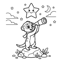 Mono observando las estrellas