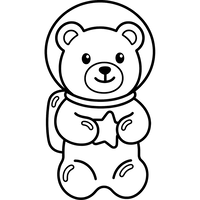 Bamse Astronaut Holder en Stjerne