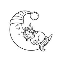 Unicórnio Dormindo na Lua