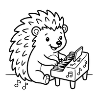 Musical Hedgehog Playing Piano