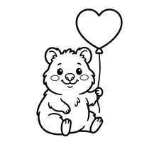 Mignon Hamster avec Ballon Cœur