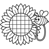 Glad Bi som Pollinerar Solros