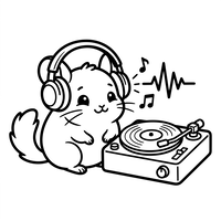 DJ Hamster met Platenspeler