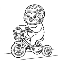 Sloth drăguț pe triciclu