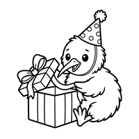 Anak Ayam Ulang Tahun dengan Hadiah