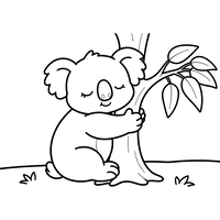 Lindo Koala Abrazando un Árbol