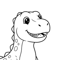 Mignonne Tête de Dinosaure Amical