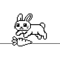 Królik Pixel Art i Marchewka