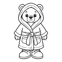 Cute Bear in Bathrobe and Slippers