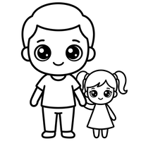 Pappa och Dotter Håller Hand