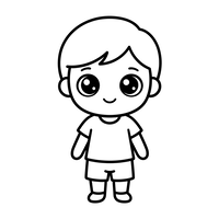 Ragazzo Chibi Carino in Piedi