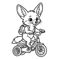 Søt Fennekrev på en Trehjuling