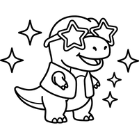 Blije Dinosaurus met Sterrenzonnebril