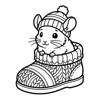Cute Mouse in a Winter Boot
