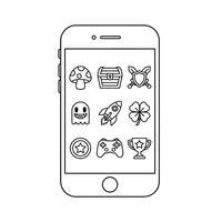 Íconos Populares de Juegos Móviles en una Pantalla de Teléfono