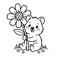 Adorable Ourson avec Tournesol Géant